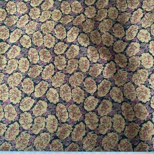 100% Silk Fabric Printmaker New York Browns w/Deep Rose Green Black 3 yd 54"w